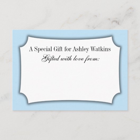 Elegant, eenvoudig Baby shower zonder omloop, baby Informatiekaartje (Achterkant)