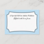 Elegant, eenvoudig Baby shower zonder omloop, baby Informatiekaartje (Achterkant)