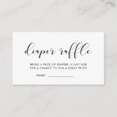 Elegant & eenvoudig baby showers luier loterijinze informatiekaartje (Voorkant)