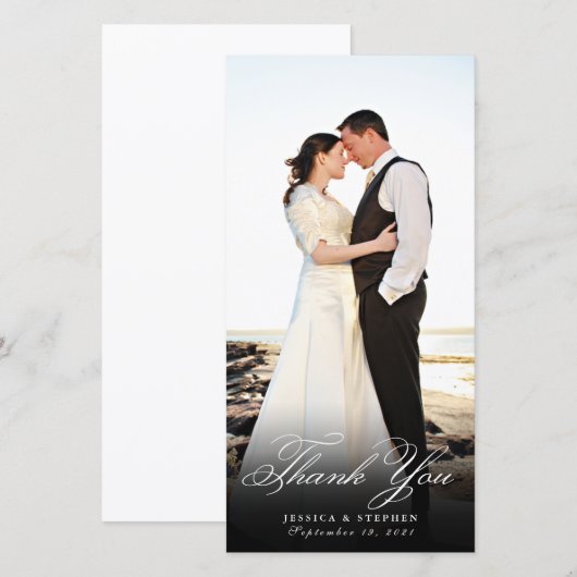 Elegant Eenvoudig bedankt 8x4 Verticale Fotokaart (Voorkant / Achterkant)