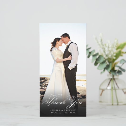 Elegant Eenvoudig bedankt 8x4 Verticale Fotokaart (Staand voorkant)