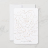 Elegant eenvoudig beige Peony-RSVP met keuze uit m RSVP Kaartje (Achterkant)