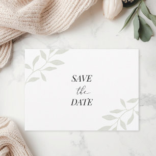 Elegant Eenvoudig Blad Foto Huwelijk Datum Bespare Save The Date