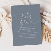 Elegant Eenvoudig Blauw Baby shower Uitnodiging