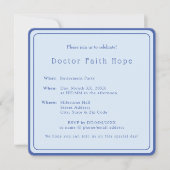 Elegant Eenvoudig Blauw Dokter Pensioen Partij Kaart (Voorkant)