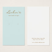 Elegant eenvoudig blauw turquoise oorscherm visitekaartje (Voorkant /achterkant)