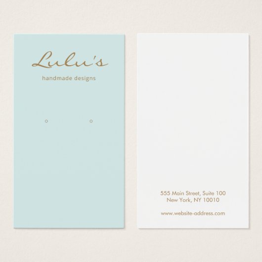 Elegant eenvoudig blauw turquoise oorscherm visitekaartje (Voorkant /achterkant)