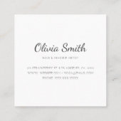 Elegant Eenvoudig Blauw Waterverf Bloemenschoonhei Vierkante Visitekaartje (Achterkant)