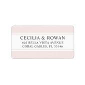 Elegant eenvoudig Bleek Roze Weduwadres Etiket (Voorkant)
