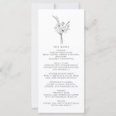 Elegant Eenvoudig Bloemen Bruiloft Receptie Menu (Voorkant)