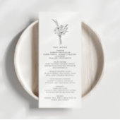 Elegant Eenvoudig Bloemen Bruiloft Receptie Menu