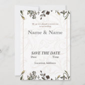 Elegant Eenvoudig Bloemen  Kaart (Voorkant)