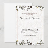 Elegant Eenvoudig Bloemen  Kaart (Voorkant / Achterkant)