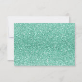 ELEGANT EENVOUDIG BLOEMMOTIEF AQUA GLITTER RSVP KAART (Achterkant)