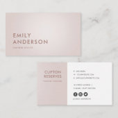 ELEGANT EENVOUDIG BLUSH PINK ROSE GOLD PROFESSIONA VISITEKAARTJE (Voorkant / Achterkant)