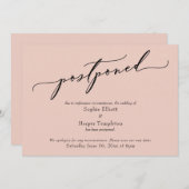 Elegant Eenvoudig Blush Roze Uitgestelde Bruiloft  Kaart (Voorkant / Achterkant)