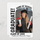 Elegant eenvoudig boogfotoneutraal afstuderen aankondiging (Voorkant / Achterkant)