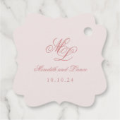 Elegant Eenvoudig Bracket Roze Monogram Label (Achterkant)