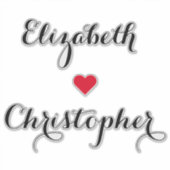 Elegant Eenvoudig Bruiloft Paar Passen getrouwd Ba Sticker (Voorkant)