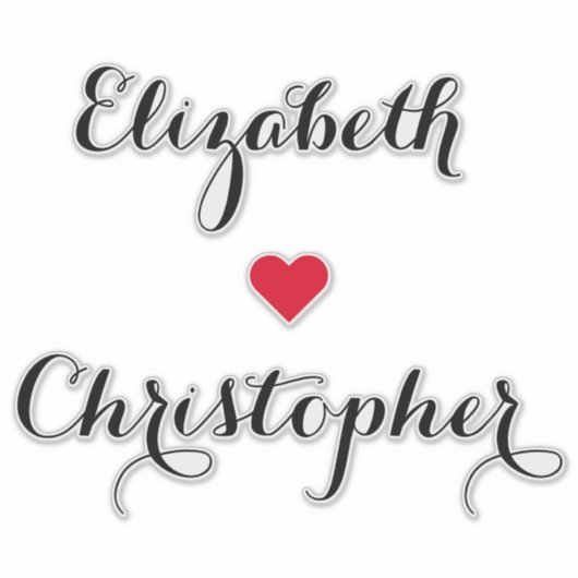 Elegant Eenvoudig Bruiloft Paar Passen getrouwd Ba Sticker (Voorkant)