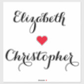 Elegant Eenvoudig Bruiloft Paar Passen getrouwd Ba Sticker (Vel)