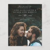 Elegant Eenvoudig Budget Foto Bruiloft Save the Da (Voorkant)