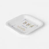 Elegant Eenvoudig Bunny Kind Pasen 3e Verjaardagsf Papieren Bordje (Gebogen)