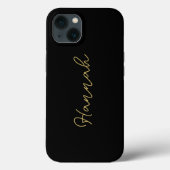 Elegant Eenvoudig Chique Zwart en Goud Script Mono Case-Mate iPhone Case (Achterkant)