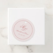 Elegant Eenvoudig Cirkel Roze Monogram Label (In situ)