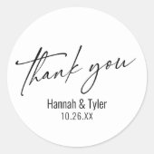 Elegant eenvoudig contemmodern handschrift Harteli Ronde Sticker (Voorkant)