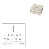 Elegant eenvoudig cross Christelijk retouradres Rubberstempel (Gestempeld)