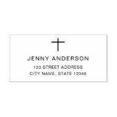 Elegant eenvoudig cross-Christelijk retouradres Zelfinktende Stempel (Design)
