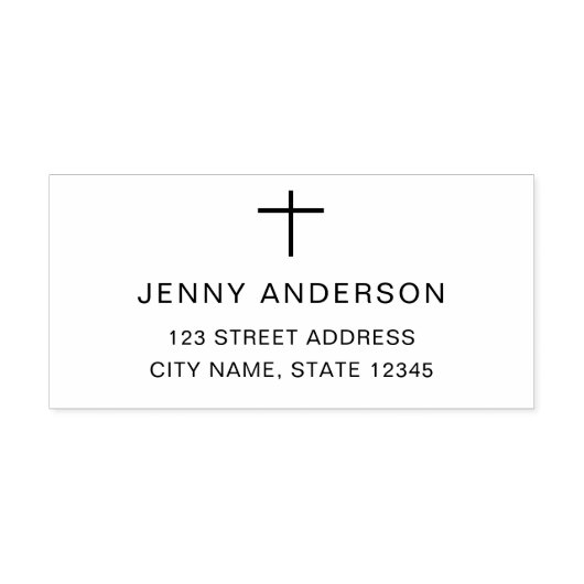 Elegant eenvoudig cross-Christelijk retouradres Zelfinktende Stempel (Design)