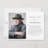 Elegant & eenvoudig dank u begrafenisfoto bedankkaart (Voorkant)