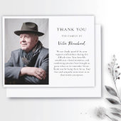 Elegant & eenvoudig dank u begrafenisfoto bedankkaart