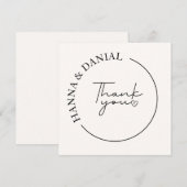 Elegant eenvoudig dank u bruiloft gunst kaart (Voorkant / Achterkant)