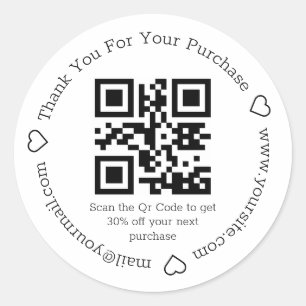 elegant eenvoudig dank voor zakelijke qr - code ronde sticker