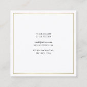 Elegant eenvoudig design Gold, moderne, profession Vierkante Visitekaartje (Achterkant)