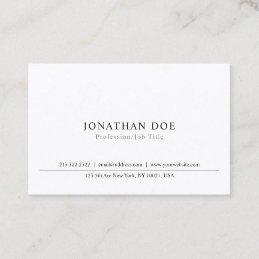 Elegant eenvoudig design, professioneel, klassiek visitekaartje (Voorkant)