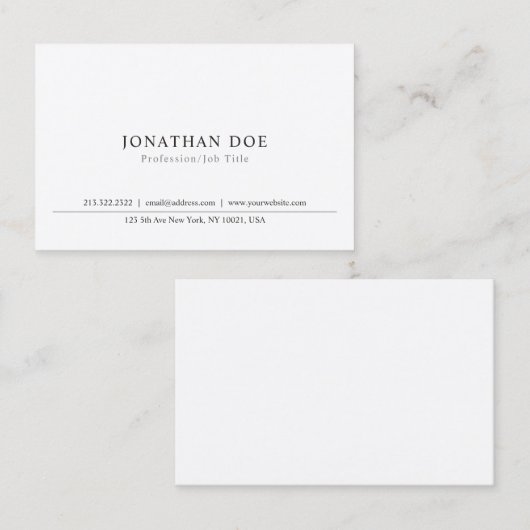 Elegant eenvoudig design, professioneel, klassiek visitekaartje (Voorkant / Achterkant)