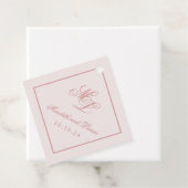 Elegant Eenvoudig Diamant Roze Monogram Label (In situ)