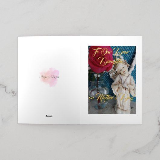 Elegant & eenvoudig, Dochter, Moederdag Kaart (Buiten Laag)