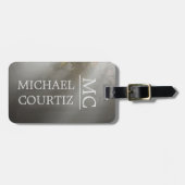 Elegant eenvoudig donker bos Monogrammus personali Bagagelabel (Voorkant horizontaal)