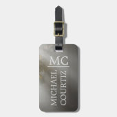 Elegant eenvoudig donker bos Monogrammus personali Bagagelabel (Voorkant verticaal)