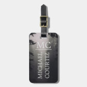 Elegant eenvoudig donker bos Monogrammus personali Bagagelabel (Voorkant verticaal)