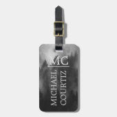 Elegant eenvoudig donker bos Monogrammus personali Bagagelabel (Voorkant verticaal)