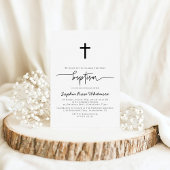 Elegant eenvoudig doopsel kaart