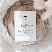 Elegant eenvoudig doopsel kaart