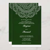 Elegant eenvoudig Emerald Groen Paisley Indisch Hi Kaart (Voorkant / Achterkant)