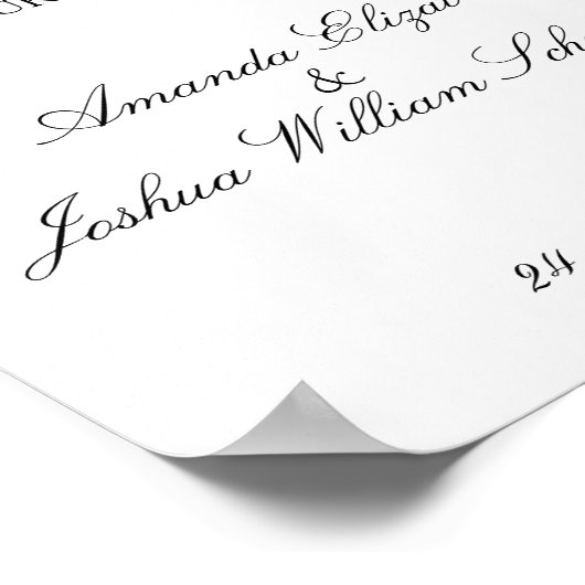 elegant eenvoudig en modern Welkomstbord voor brui Poster (Hoek)